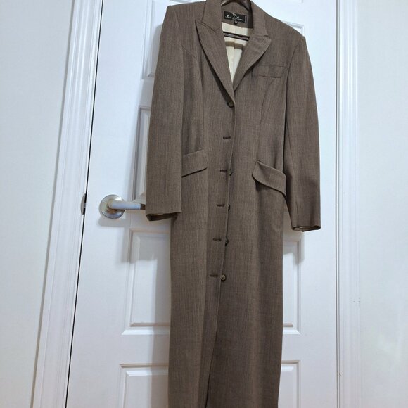 Made in France Vintage Ivoire De Laurence long brown trench coat size 38 - Picture 14 of 16